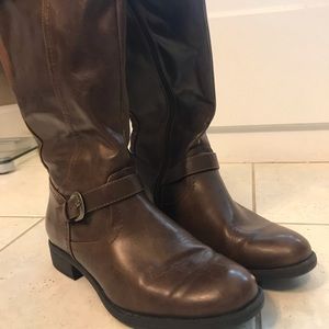 Wear Ever Round Toe Brown Knee High Boot